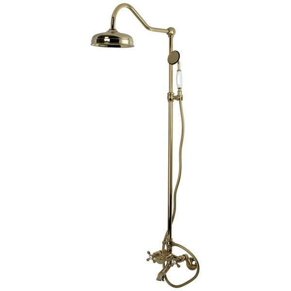 Clawfoot Tub Faucet Packages, Polished Brass, Wall Mount