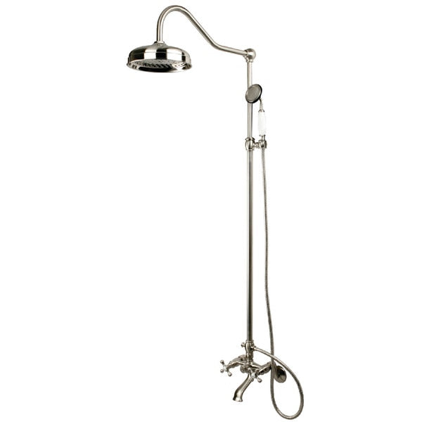 Clawfoot Tub Faucet Packages, Brushed Nickel, Wall Mount