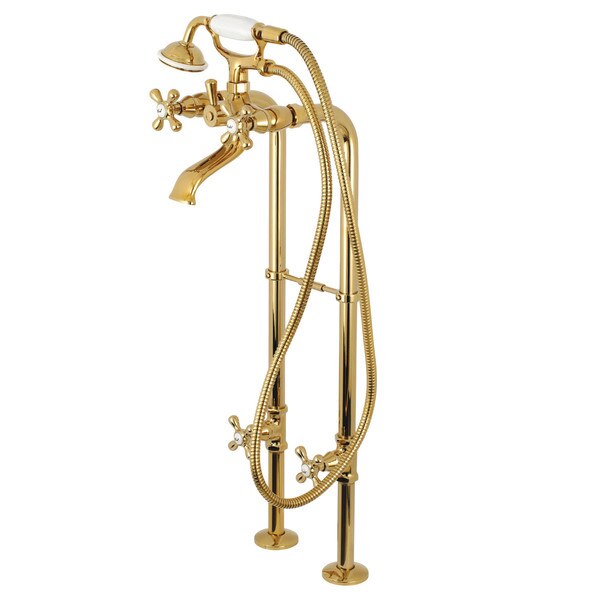 Freestanding Tub Faucet, Polished Brass, Freestanding