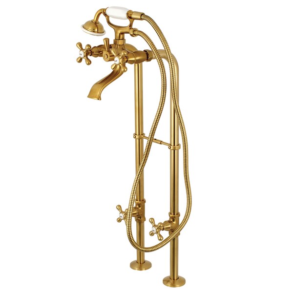 Freestanding Tub Faucet, Brushed Brass, Freestanding