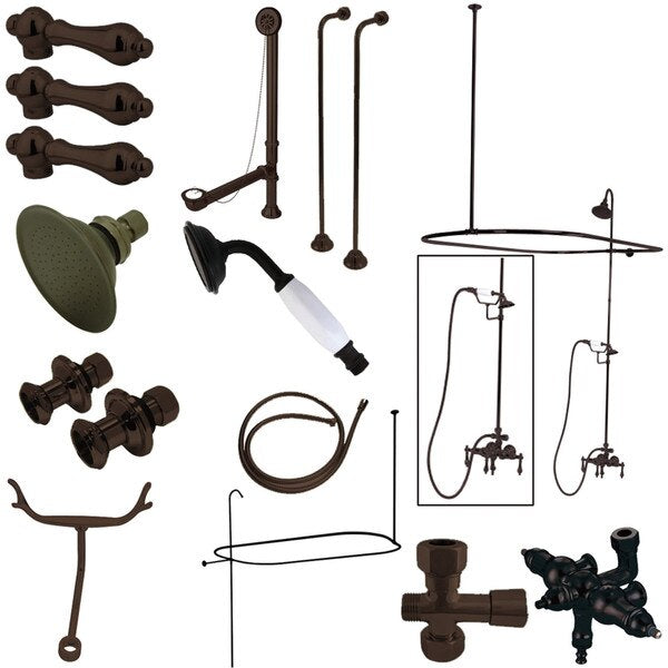 Clawfoot Tub Faucet Packages, Oil Rubbed Bronze, Tub Wall Mount