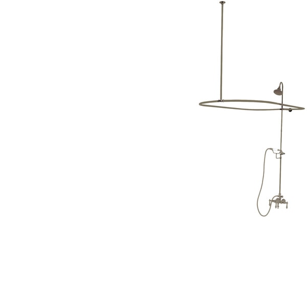 Clawfoot Tub Faucet Packages, Brushed Nickel, Tub Wall Mount