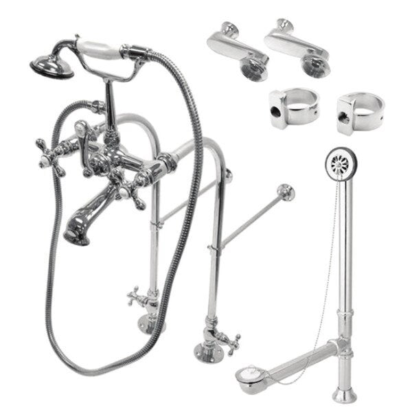 Clawfoot Tub Faucet Packages, Polished Chrome, Freestanding
