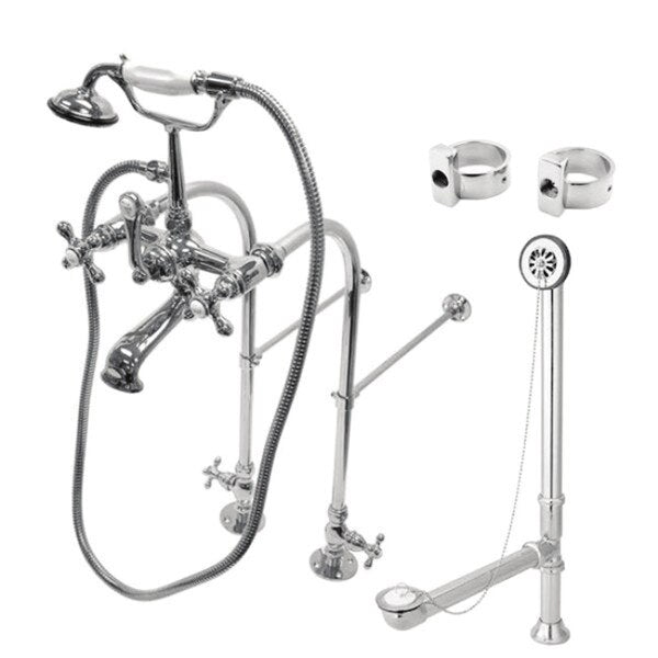 Clawfoot Tub Faucet Packages, Polished Chrome, Freestanding