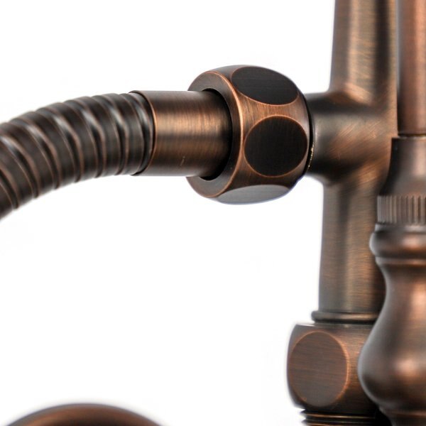 Gooseneck Wall-Mounted Tub Filler, Hands