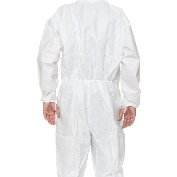 Sterile Coverall, 25 PK, White, Proprietary Laminated Nonwoven, Zipper