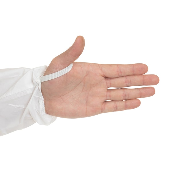 Sterile Coverall, 25 PK, White, Proprietary Laminated Nonwoven, Zipper