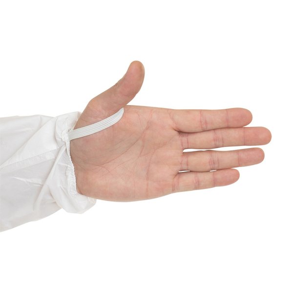 Sterile Coverall, 25 PK, White, Proprietary Laminated Nonwoven, Zipper