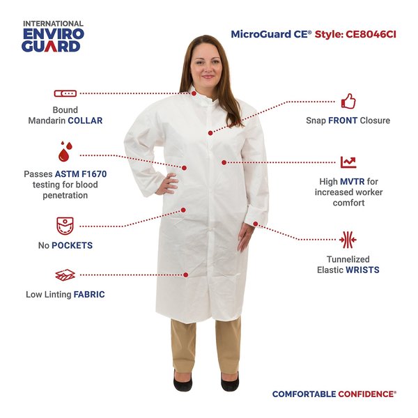 Frock, Tunnelized Wrists, Clean, 2XL, PK50