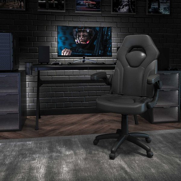 Gaming Chair, Padded Flip-up, Black