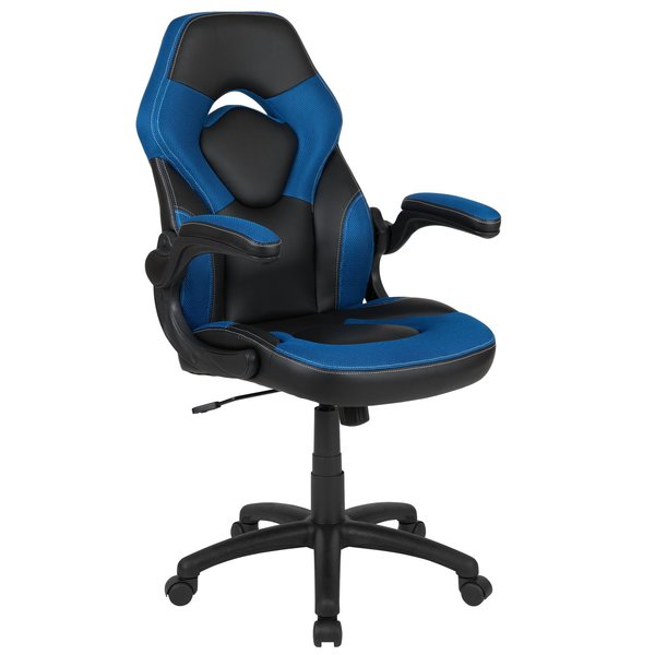 Gaming Chair, Padded Flip-up, Blue