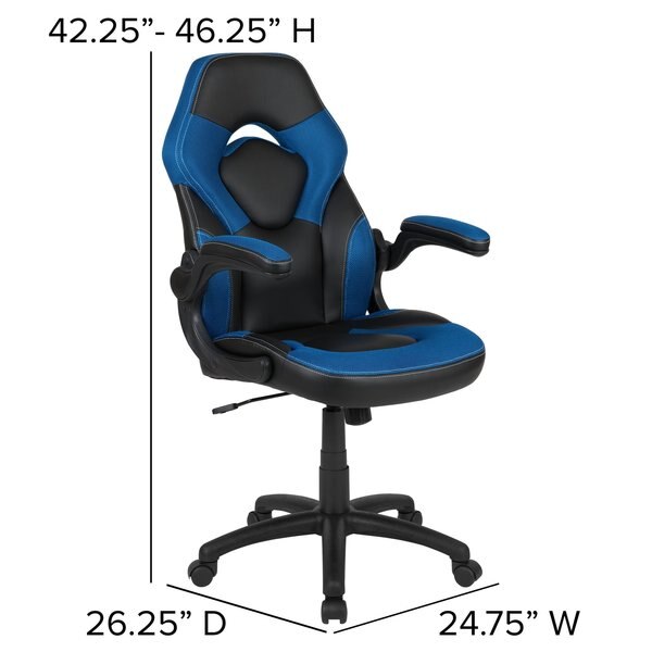 Gaming Chair, Padded Flip-up, Blue