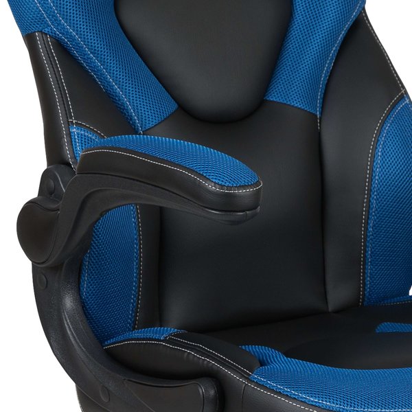 Gaming Chair, Padded Flip-up, Blue