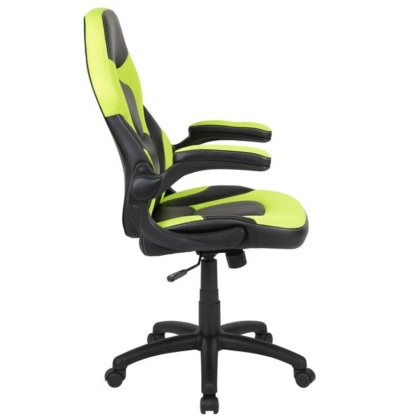 Gaming Chair, Padded Flip-up, Neon Green