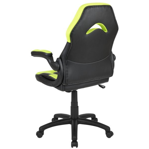 Gaming Chair, Padded Flip-up, Neon Green
