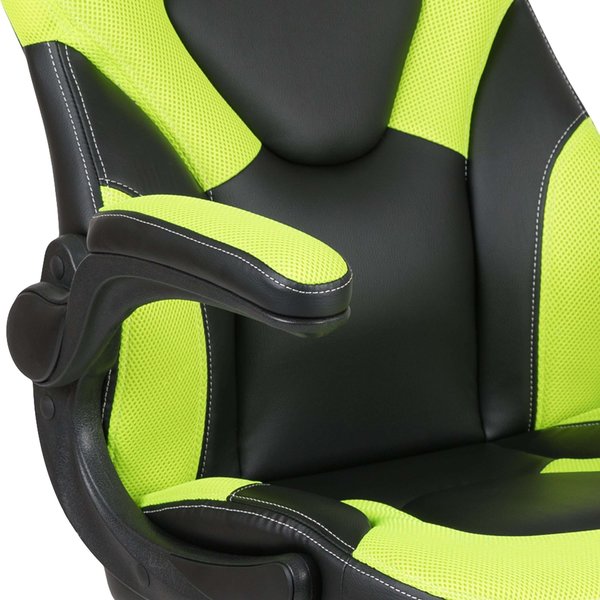Gaming Chair, Padded Flip-up, Neon Green