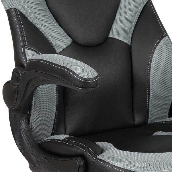 Gaming Chair, Padded Flip-up, Gray