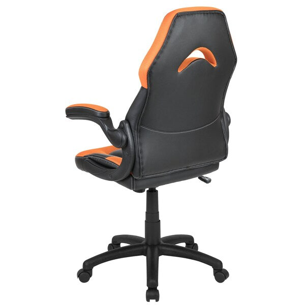 Gaming Chair, Padded Flip-up, Orange