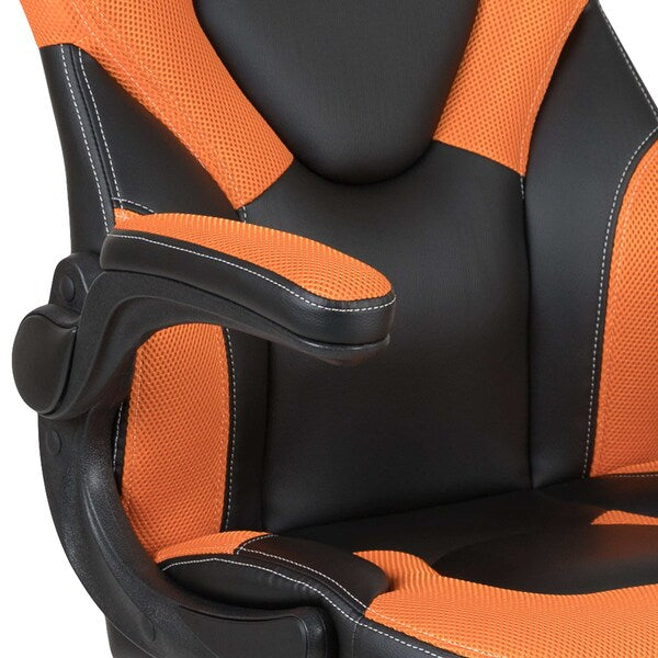 Gaming Chair, Padded Flip-up, Orange
