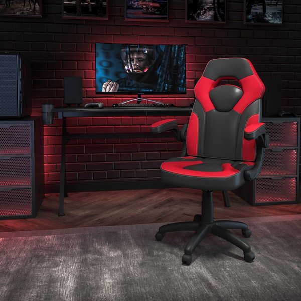 Gaming Chair, Padded Flip-up, Red