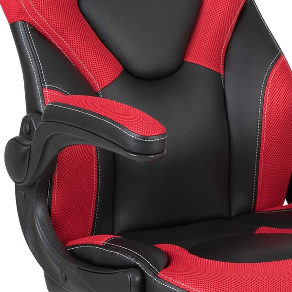 Gaming Chair, Padded Flip-up, Red