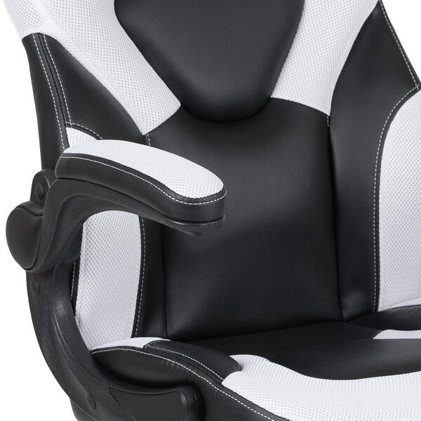 Gaming Chair, Padded Flip-up, White