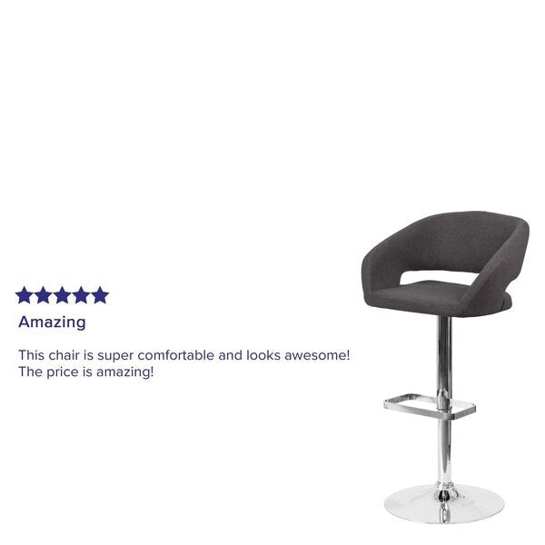 Charcoal Fabric Adjustable Height Barstool