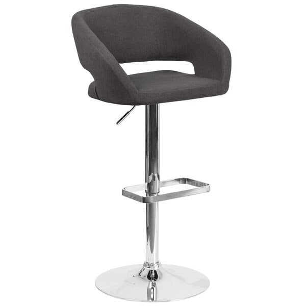 Charcoal Fabric Adjustable Height Barstool