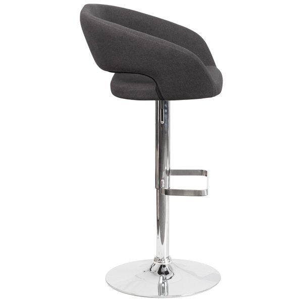 Charcoal Fabric Adjustable Height Barstool