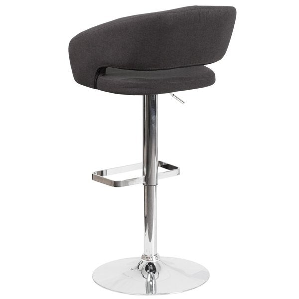 Charcoal Fabric Adjustable Height Barstool