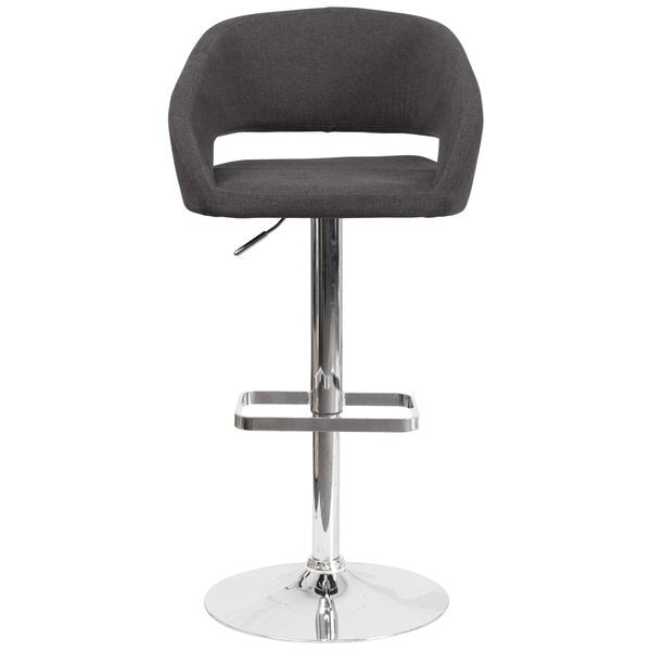 Charcoal Fabric Adjustable Height Barstool