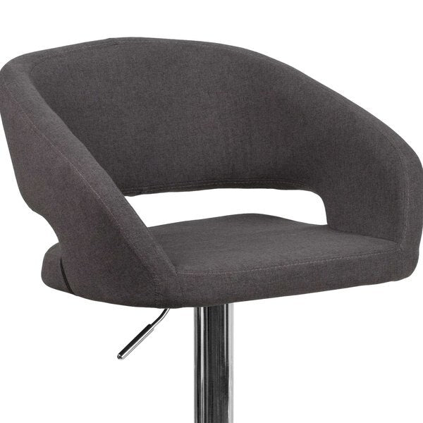 Charcoal Fabric Adjustable Height Barstool