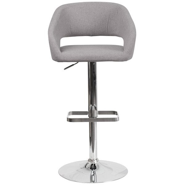 Gray Fabric Adjustable Height Barstool