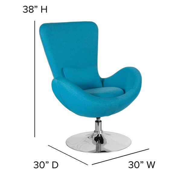 Aqua Fabric Side Reception Chair, 30 W 30