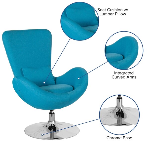 Aqua Fabric Side Reception Chair, 30 W 30