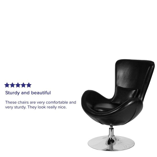 Black LeatherSoft Side Reception Chair, 30 W 30
