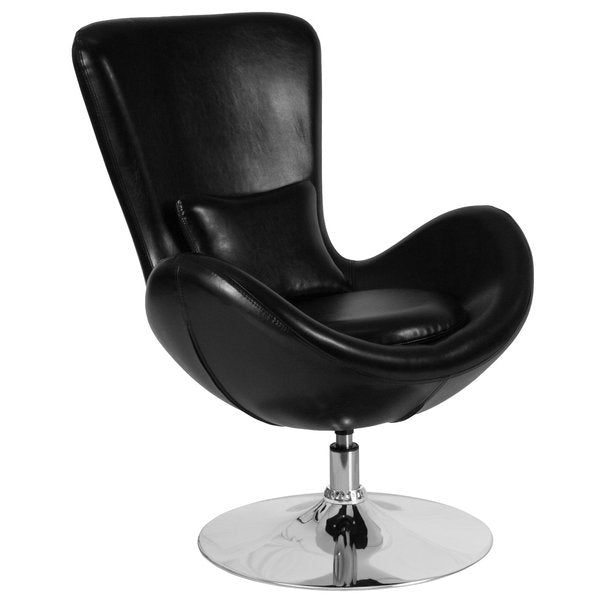 Black LeatherSoft Side Reception Chair, 30 W 30