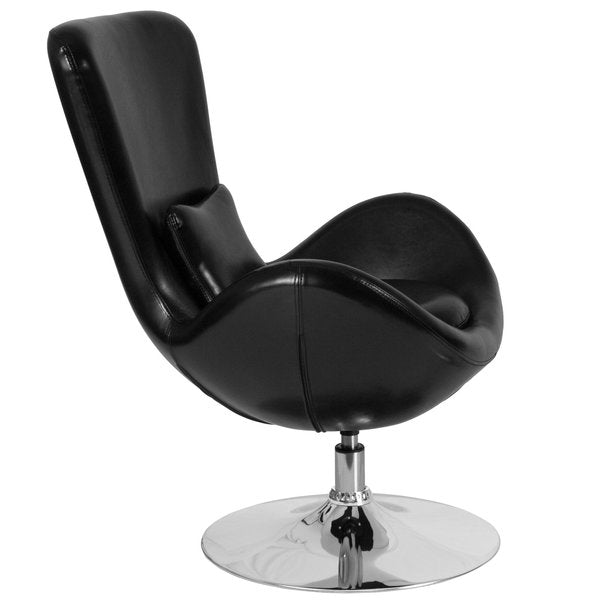 Black LeatherSoft Side Reception Chair, 30 W 30