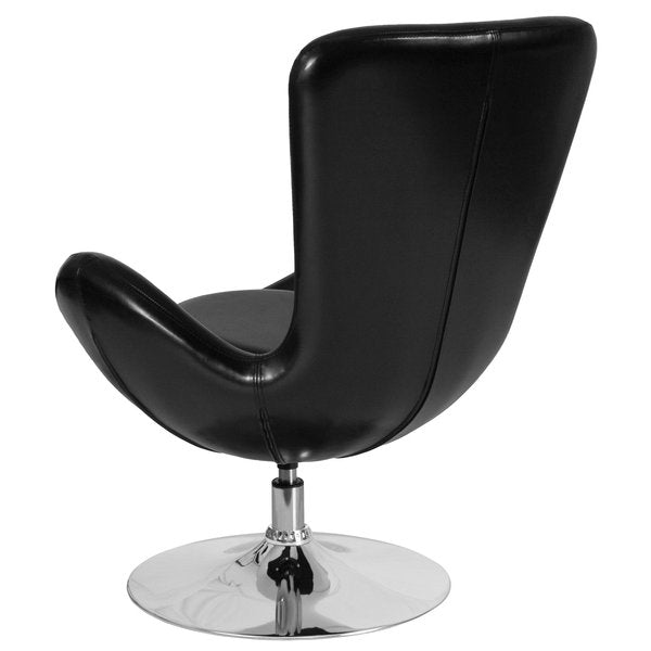 Black LeatherSoft Side Reception Chair, 30 W 30