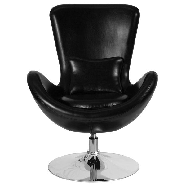 Black LeatherSoft Side Reception Chair, 30 W 30