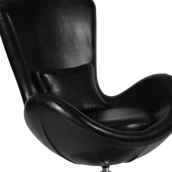 Black LeatherSoft Side Reception Chair, 30 W 30