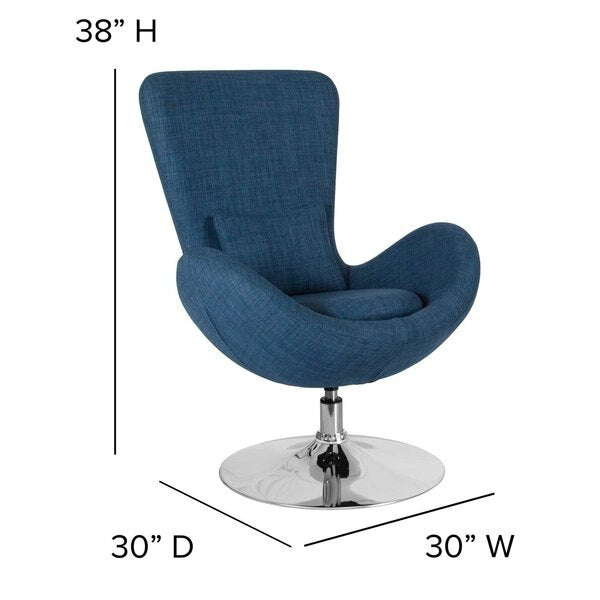Blue Fabric Side Reception Chair, 30 W 30