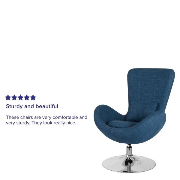 Blue Fabric Side Reception Chair, 30 W 30
