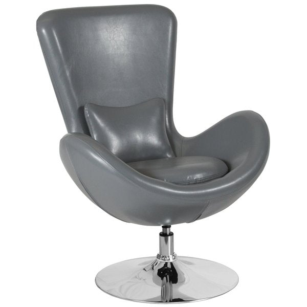 Gray LeatherSoft Side Reception Chair, 30 W 30