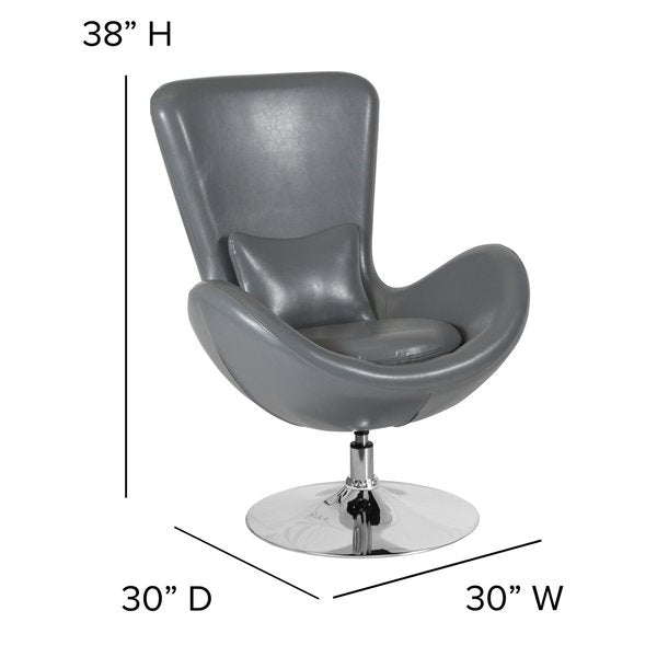Gray LeatherSoft Side Reception Chair, 30 W 30