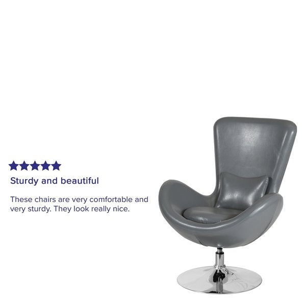 Gray LeatherSoft Side Reception Chair, 30 W 30