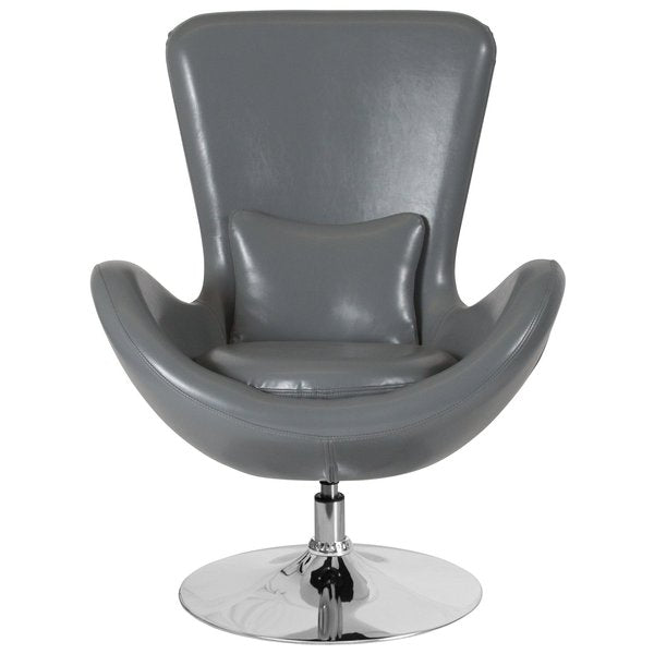 Gray LeatherSoft Side Reception Chair, 30 W 30