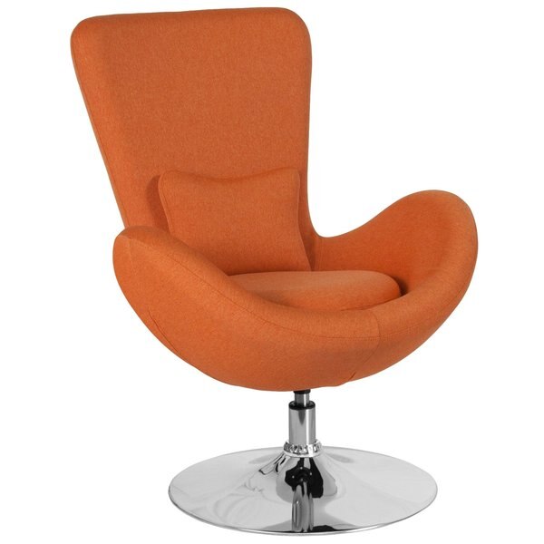 Orange Fabric Side Reception Chair, 30 W 30