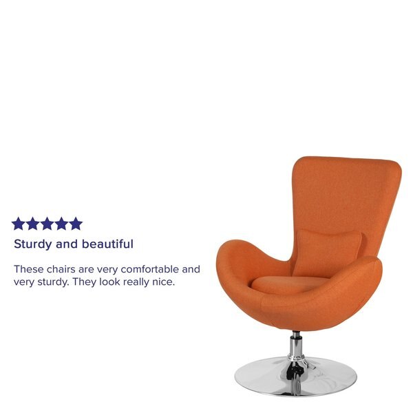 Orange Fabric Side Reception Chair, 30 W 30