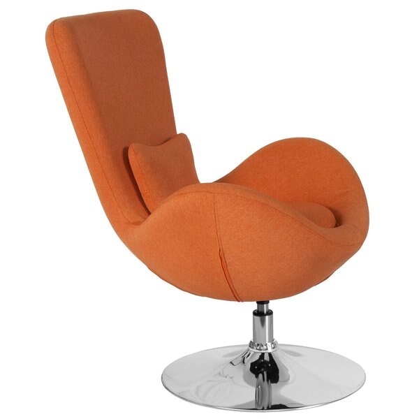 Orange Fabric Side Reception Chair, 30 W 30